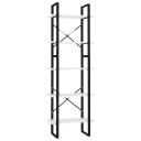 vidaXL Bokhylle 5 niv?er hvit 60x30x175 cm sponplate