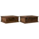  Nattbord 2 pcs Røkt eik 40 x 31 x 15 cm Konstruert tre