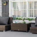 Brunt Værbestandig Poly Rattan Sofabord 85x50x39 cm