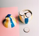 HAY Sobremesa stripe kakeboks Ø 19 cm Blå-gul