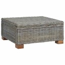 vidaXL Kaffebord GENDT Naturlig Rattan Kubu Grå 67 x 60 x 30 cm