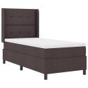  Bokspring Senge med Madrass & LED Mørk Brun 90x200 cm Stoff