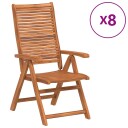  Lenestoler for hage 8 stk svart heltre akasie 3214479