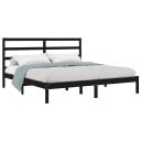 vidaXL Sengeramme svart heltre furu 200x200 cm