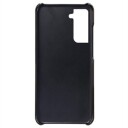 Samsung Galaxy S22 5G KSQ Belagt Plast Deksel med Kortlommer Svart