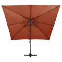 vidaXL Hengeparasoll med dobbel topp 300x300 cm terrakotta