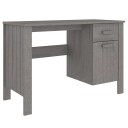 vidaXL Skrivebord HAMAR lysegrå 113x50x75 cm heltre furu