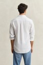 GANT Reg Linen Stripe Shirt   White   S