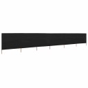 vidaXL Vindskjerm 6 paneler stoff 800x160 cm svart