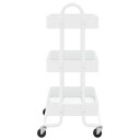 vidaXL Kjøkkentralle 3 etasjer hvit 43x34x79 cm jern