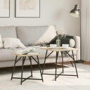  Sidebord 2 stk Sonoma Eik Bygget i Tre og Metall