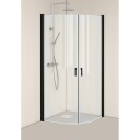 Hafa Igloo Pro Round Dusjhjørne 90x90 cm, Sort/Klarglass