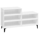 vidaXL Skoskap h?yglans hvit 102x36x60 cm konstruert tre