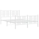  Sengeramme i metall med hode- og fotgavl hvit 137x190 cm 8721012373549