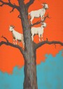 Goats In a Tree Poster Plakat / 40x50cm
