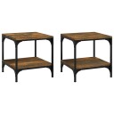 vidaXL Sidebord 2 stk røkt eik 40x40x40 cm konstruert tre