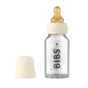 BIBS 110 ml Tåteflaske i Glass med Latex og Anti-kolikk Funksjon - Ivory