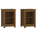 vidaXL Nattbord 2 stk honningbrun 40x35x55 cm heltre furu