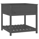 vidaXL Plantekasse med hylle grå 82,5x82,5x81 cm heltre furu