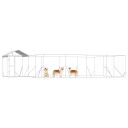 Vidaxl Utendørs Hundekennel Sølv 10X6X2.5 M Galvanisert Stål