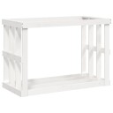 Utendørs vedstativ hvit 108x52x74 cm heltre furu