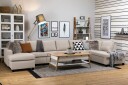 Crazy 6 seters Høyrevendt U formet XX Large Sofa med Divan og Sjeselong i Stoff   Beige