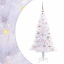  Kunstig juletre med 150 LED med stativ Hvit 120 cm PVC og Stål