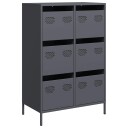  Highboard antrasitt 68x39x101,5 cm stål 8721102929793
