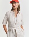 Gant Stripet skjortekjole i lin DRY SAND 38