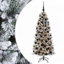 vidaXL Kunstig juletre med julekuler 240 cm 300 LED-lys Varmhvit