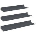 vidaXL Flytende hylle Veggmontert 3 pcs Antrasitt 40 x 9 x 2,5 cm Stål