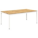 vidaXL Hage middagsbord Hvit 196 x 100,5 x 75 cm Solid akasietre