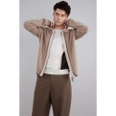 Ford zip cardigan Camel XXL Wool knit cardigan