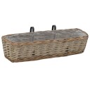 vidaXL Plantekasser for balkong 2 stk flettekurv med PE-fôring 60 cm