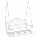 vidaXL Svingbenk Stål 115 x 61 x 63 cm Antikk hvit