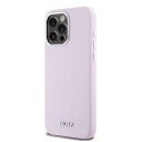 DKNY MagSafe-etui i flytende silikon med liten metalllogo for iPhone 14 Pro Max – rosa