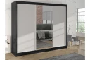 Cyria Garderobe med Speil 200x215 cm - Hvit/Svart