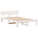 Sengestel med Hodegavl Hvit 120x200 cm Massivt Furu