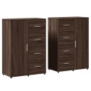  Skjenker 2 stk brun eik 60x31x84 cm konstruert tre 8721102594762