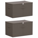 vidaXL Lagringsboks 2 pcs Grå 55 x 35 x 32 cm Ikke-vevd stoff