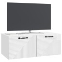  Vegghengt TV skap Veggmontert Høgglans hvit 78,5 x 41 x 30 cm