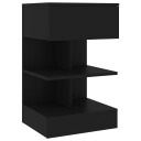 vidaXL Nattbord svart 40x35x65 cm sponplate