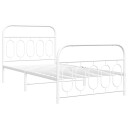  Sengeramme i metall med hode- og fotgavl hvit 100x190 cm 8721102646485