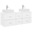 vidaXL Baderomsskapsett 3 stk. Hvit 49,5 x 41 x 62,5 cm Konstruert tre
