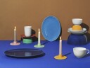 Lyngby Porcelæn Rhombe ovalt serveringsfat 35x26,5 cm Mørkeblå
