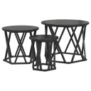  Nesting Sidebord 3 stk Svart Eik Konstruert Tre