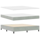  Box Spring Seng med Madrass & Benk Lys Grå 180x200 cm Fløyel