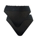Calida Truser 2P Lycraspitze Panty Svart bomull X-Small Dame