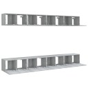  TV benker 8 stk grå sonoma 60x30x30 cm konstruert tre