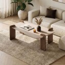 Coffee Table Nordure Travertin Valnöt -